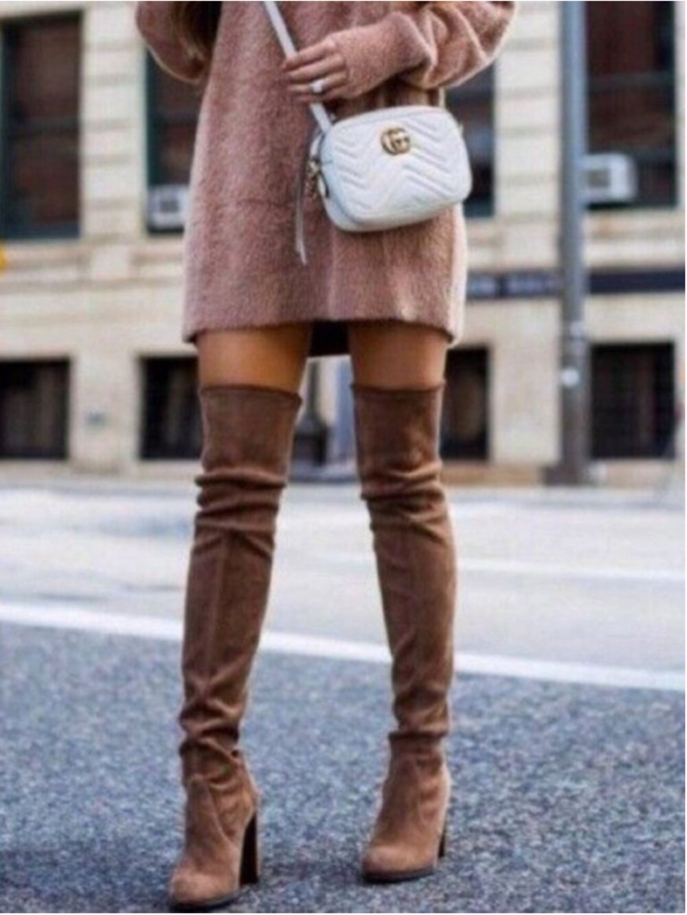 Stuart Weitzman Highland Over the Knee Boots in Taupe size 7.5 - Picture 2 of 11